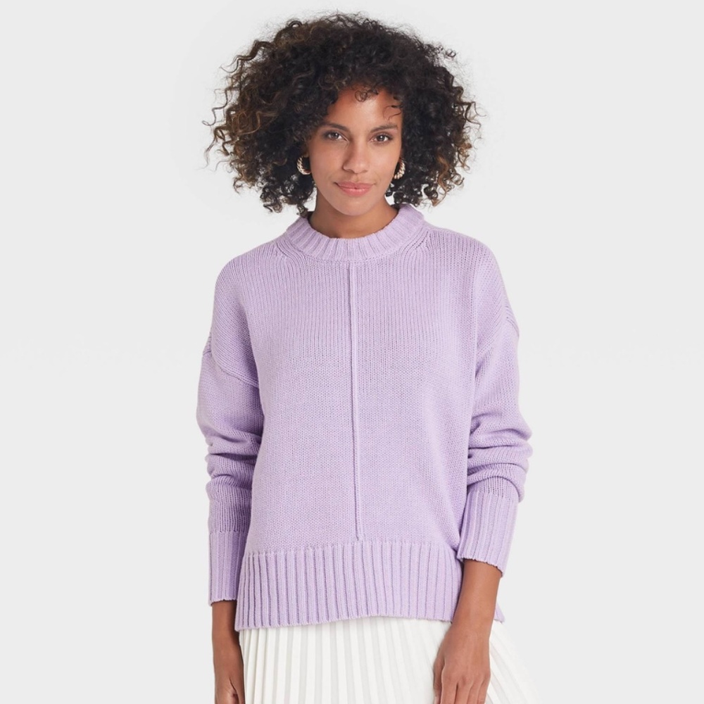 a new day Lavender Crew Neck Sweater